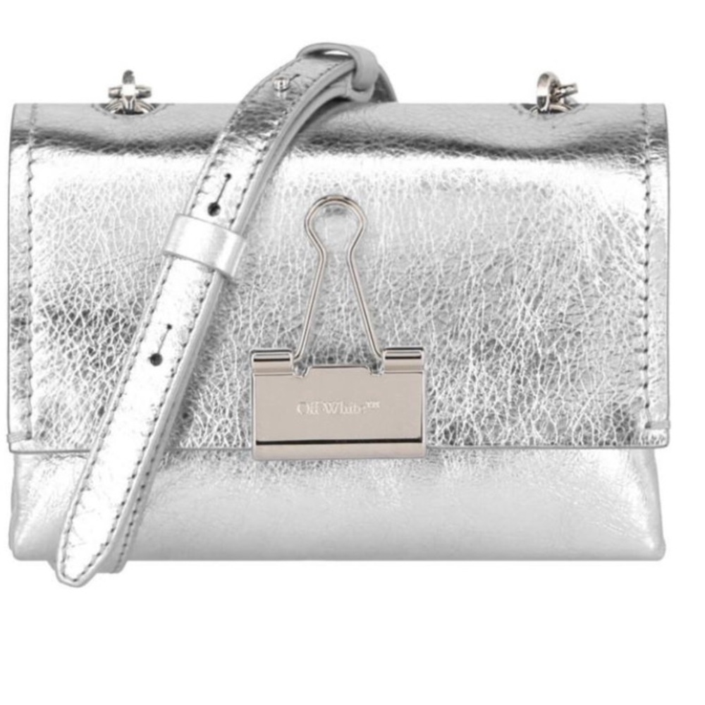 Off-White Silver Crossbody Bag